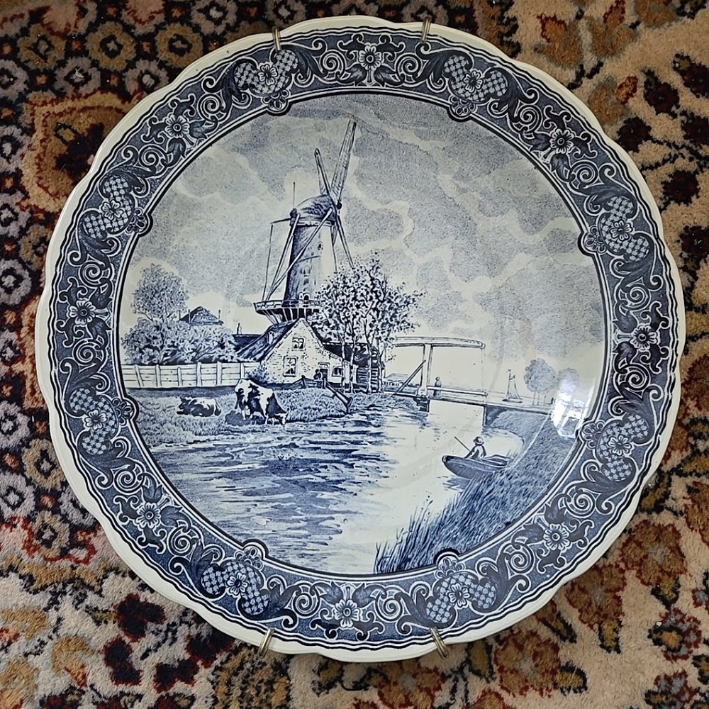 Blue and White Delft BOCH Decorative Plate 12"